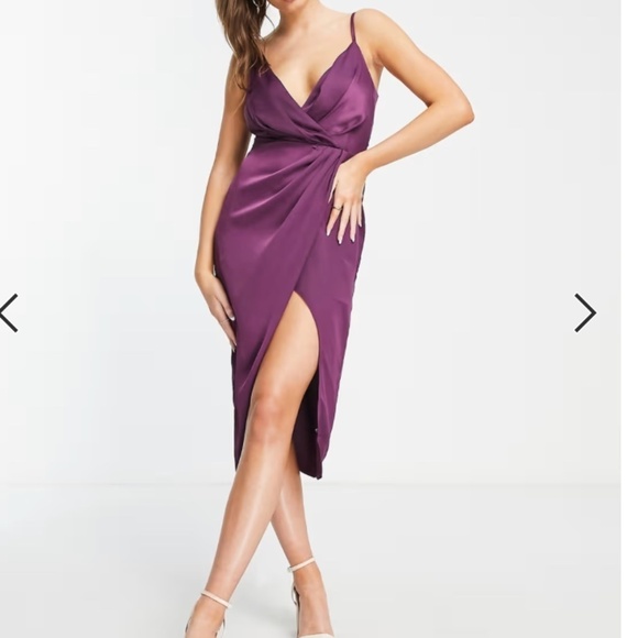 ASOS Dresses & Skirts - ASOS Floral Sexy Chic Satin Wedding Formal Event Slip Midi Dress  NWT
